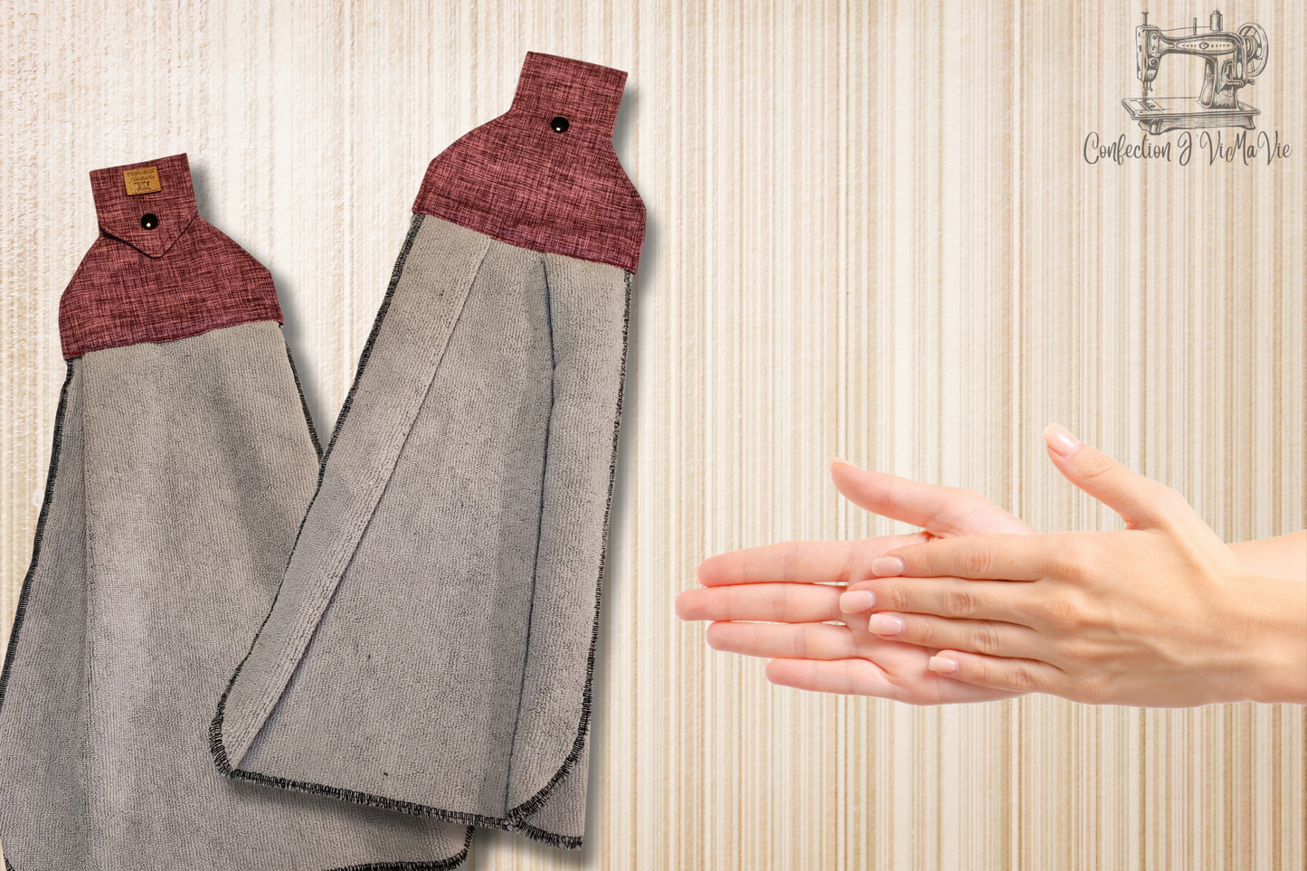 Essuie-main effet lin bourgogne