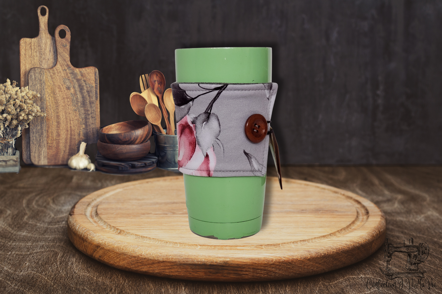 Manchon à café Fleur rose # 1