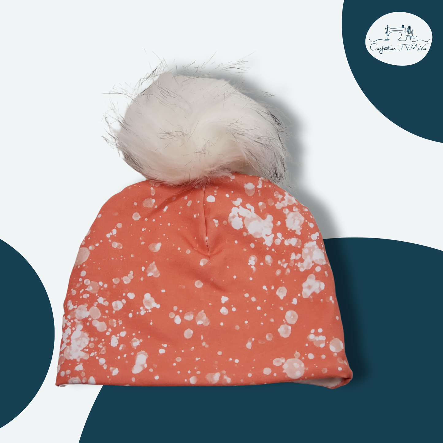 Tuque splash couleur corail