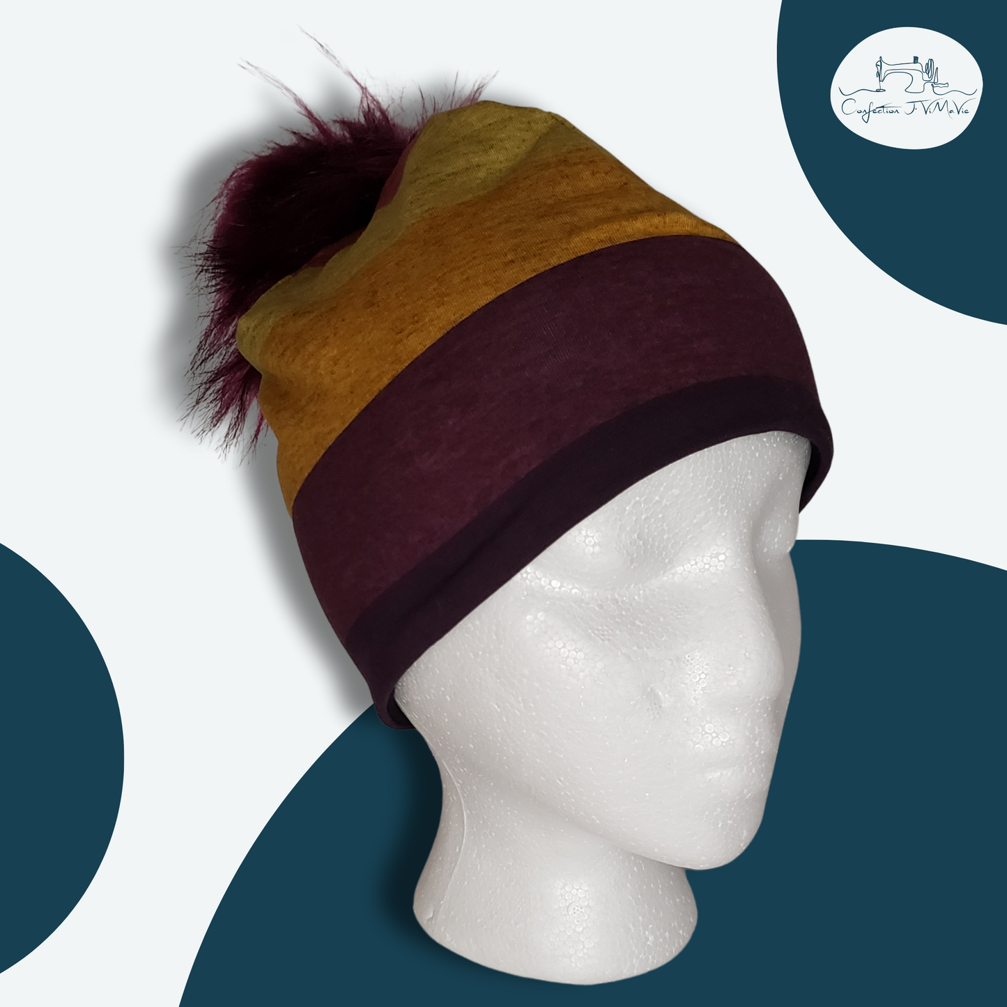 Tuque à rayures orangés