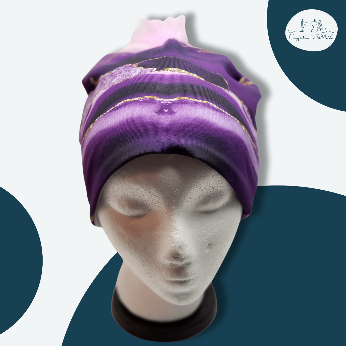 Tuque marbre mauve