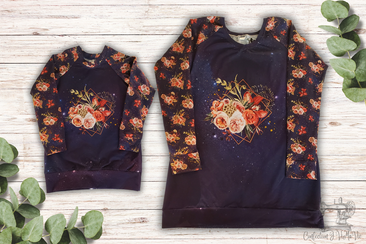 Chandail Maman et moi fleurit