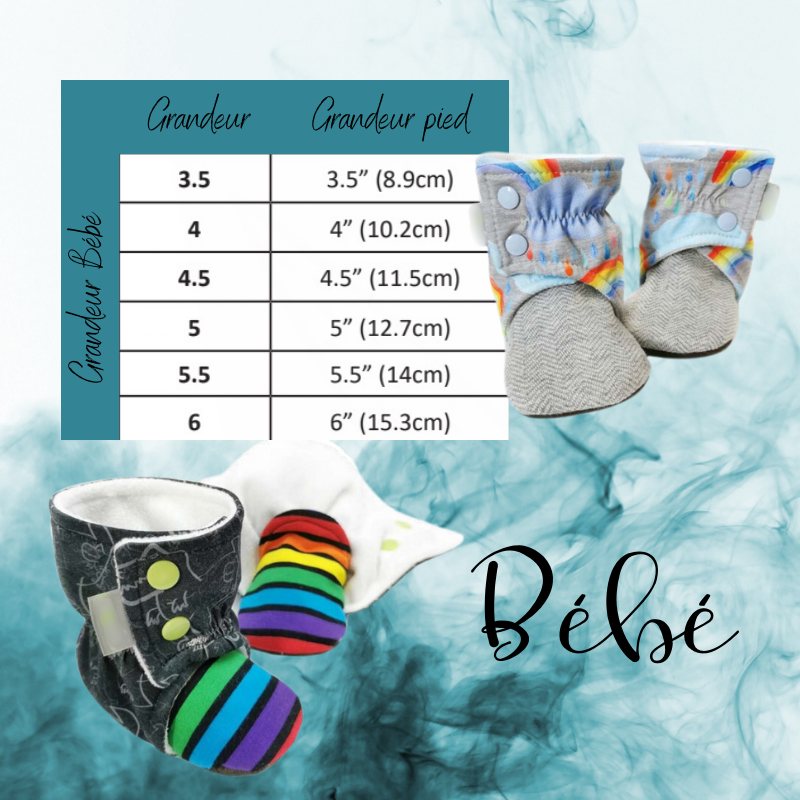 Pantoufle bébé sur mesures