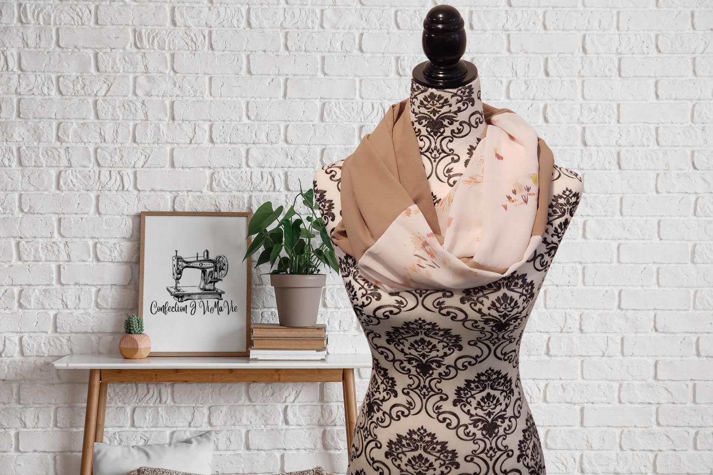 Foulard décoratif floral v2