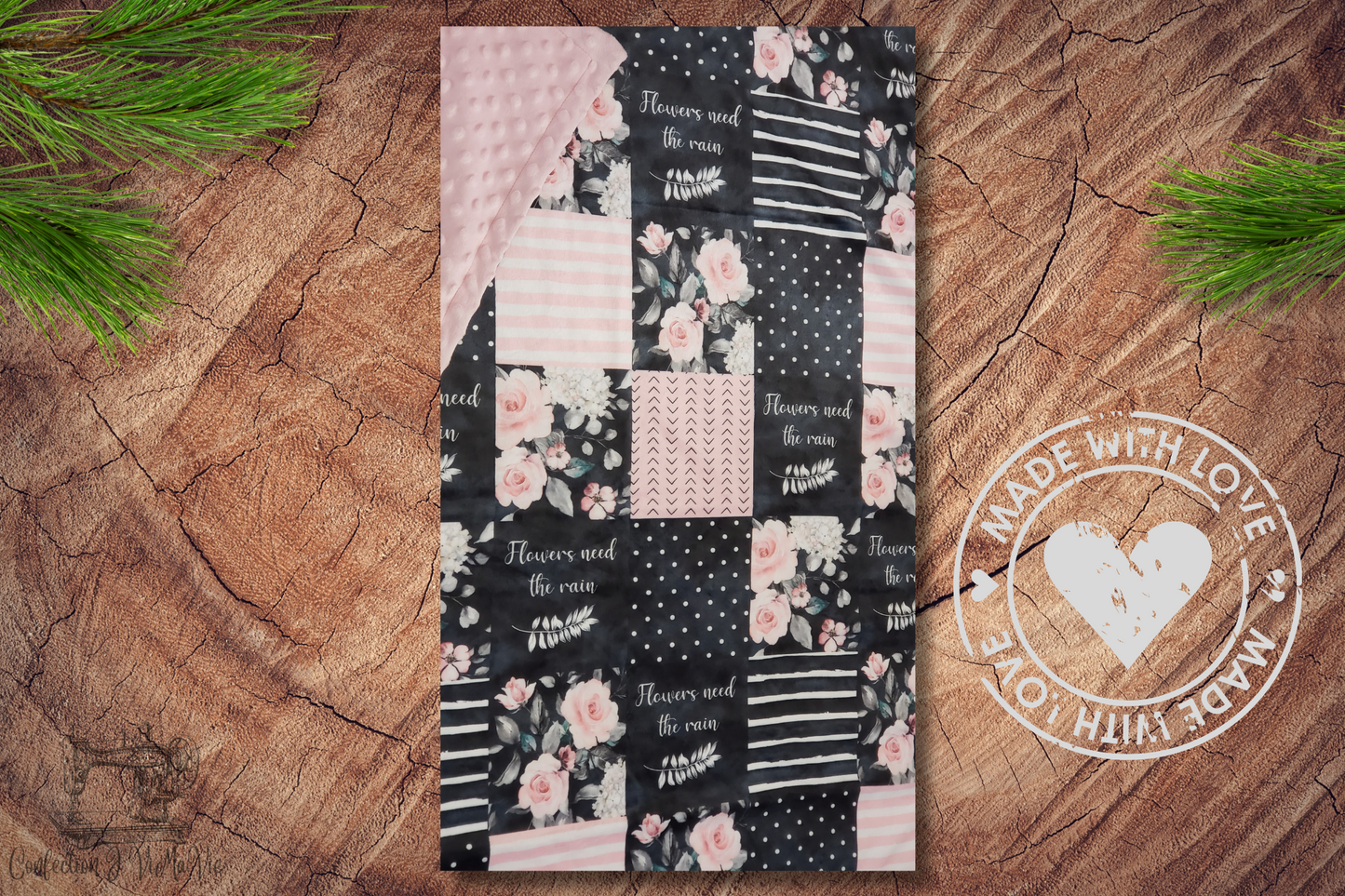 Couverture Flowers need the rain patchwork