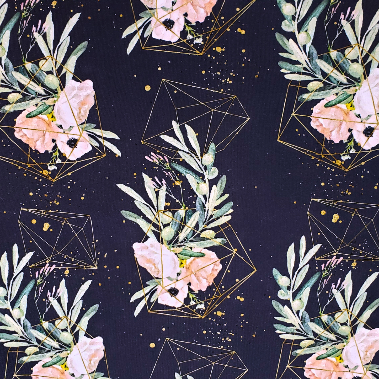 Tissu Fleur en cage