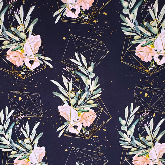 Tissu Fleur en cage