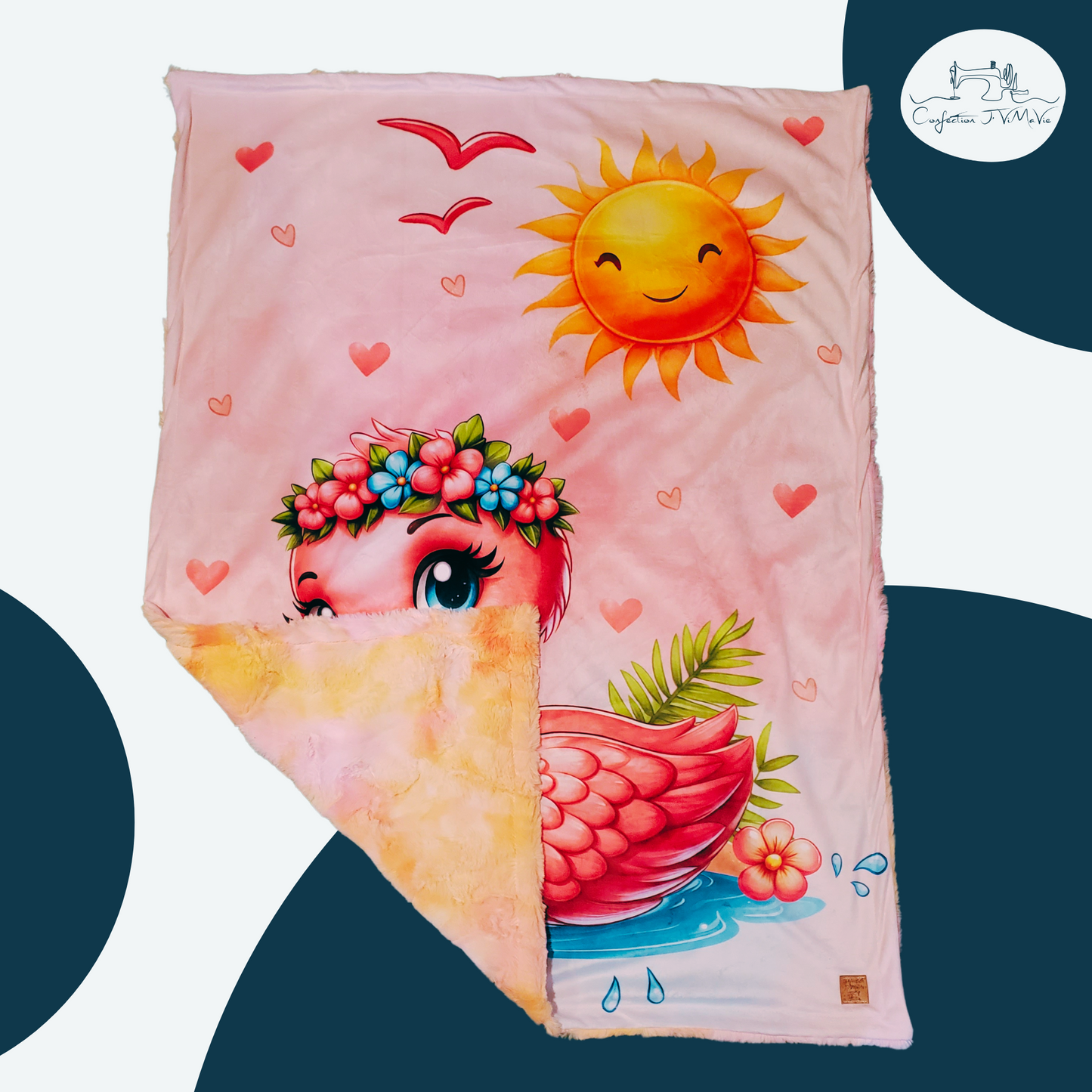 Couverture flamant rose