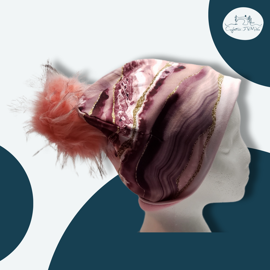 Tuque marbré rose
