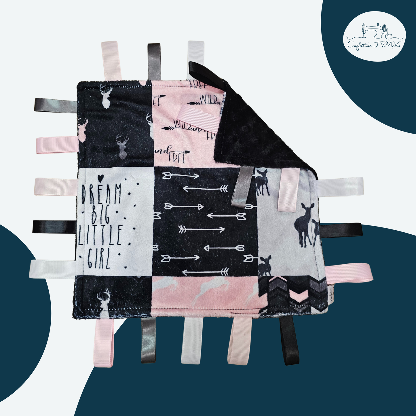 Couverture étiquette patchwork chevreuil