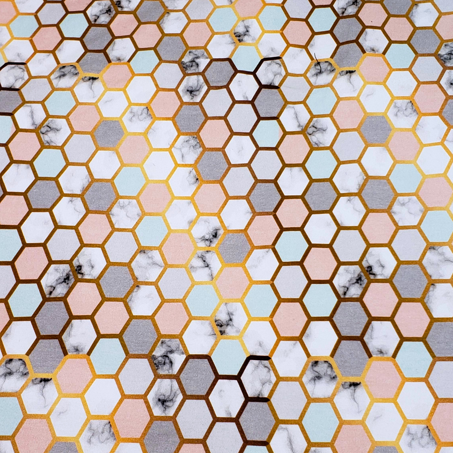Tissu Hexagone pastel