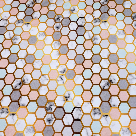 Tissu Hexagone pastel