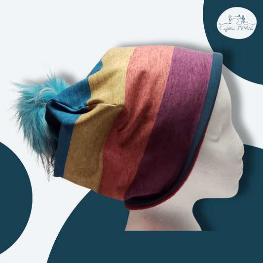 Tuque rayures arc-en-ciel