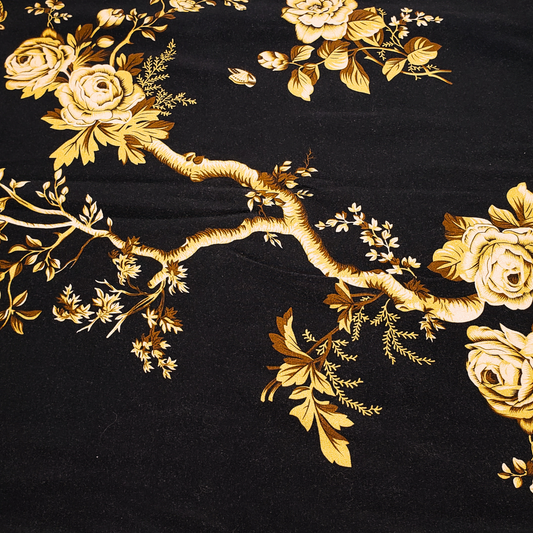 Tissu Fleur doré