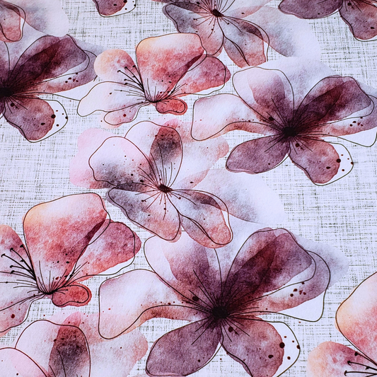 Tissu Fleurs rosés
