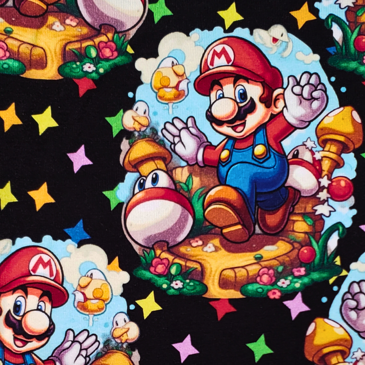 Tissu Mario étoilé