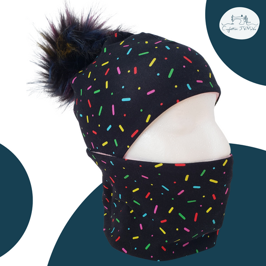 Ensemble tuque et cache cou, Confetti