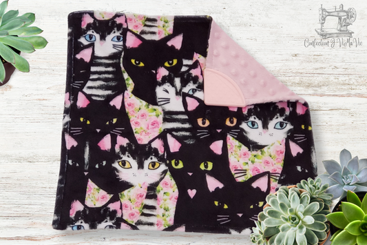 Couverture dentition Chat noir et fleur